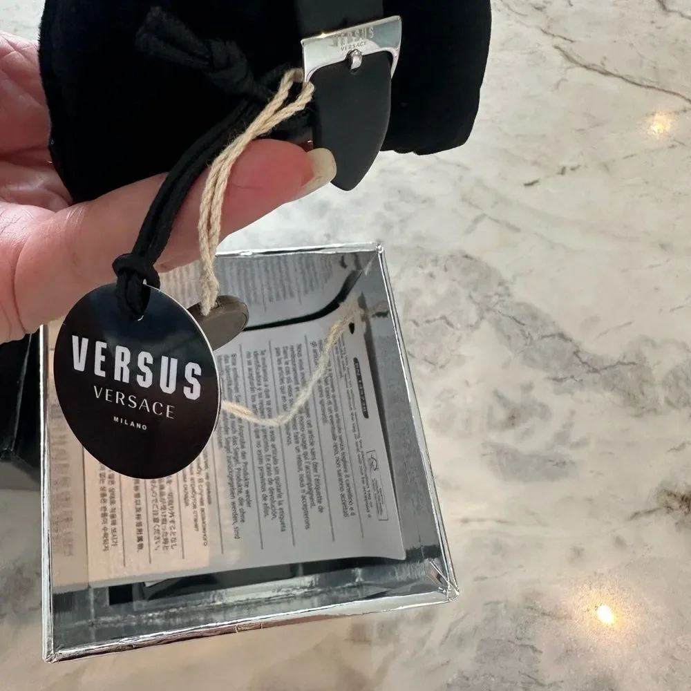Versus Versace Metallic Timepiece with Lion Emblem Box